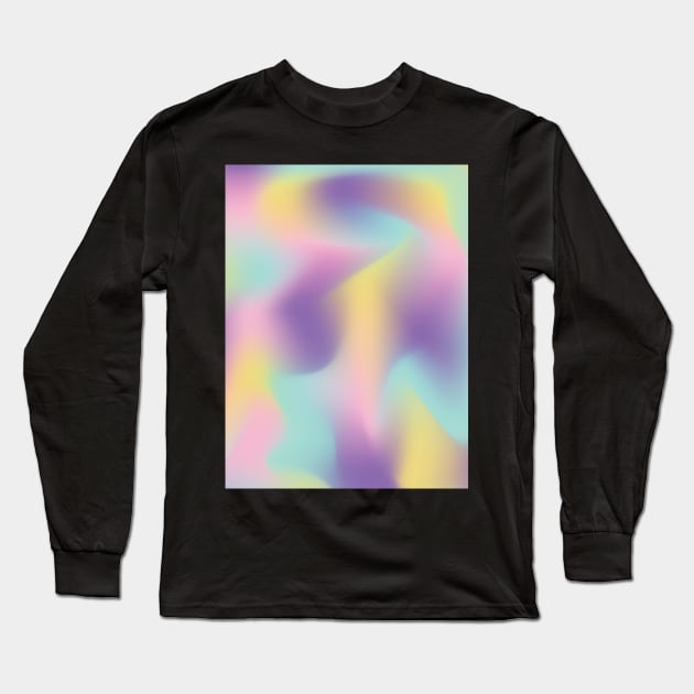 Pastel Colors Abstract Art Long Sleeve T-Shirt by Designoholic